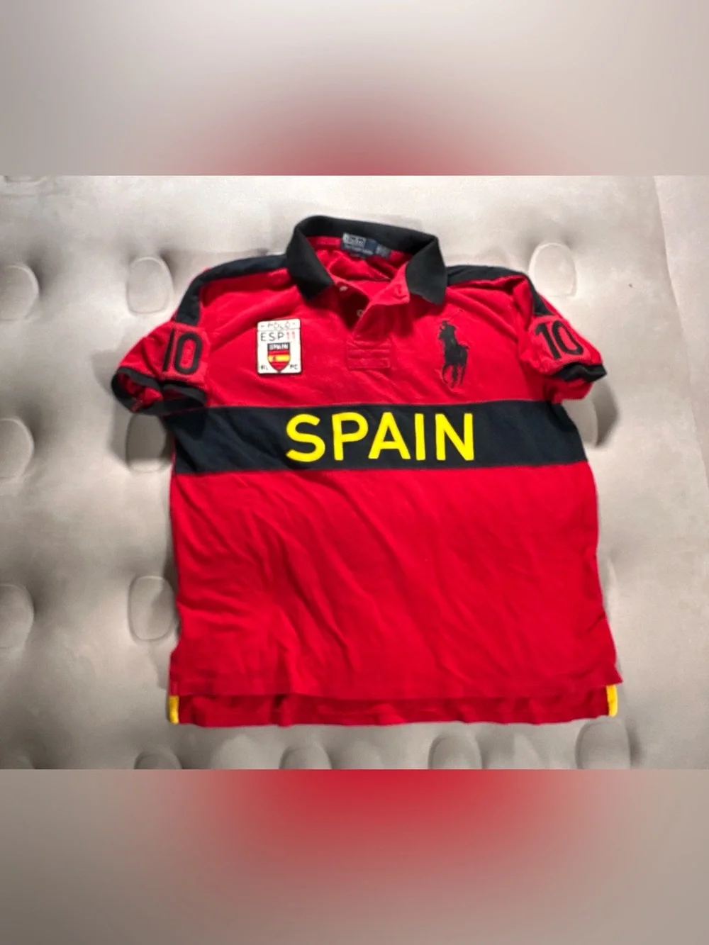 Polo Ralph Lauren Red Spain Big Pony Retro Chief Keef Rare 2XL RARE #10 HTF